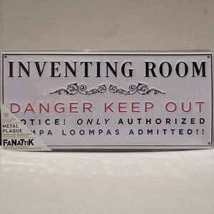 Willy Wonka and the Chocolate Factory Inventing Room Tin Sign Official Display